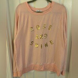 Grayson Threads ROSE AND SHINE Pullover Shirt Pink & Gold Soft Women Sz XXL